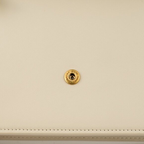 YSL Saint Laurent Envelope Leather Wallet on Chain, Crossbody/Clutch, White - Picture 9 of 13